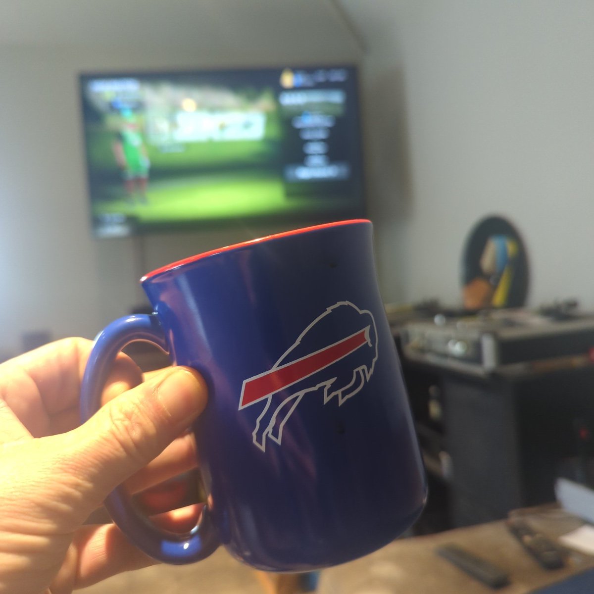 Coffee and golf is a pretty good start to a lazy hazy Sunday.