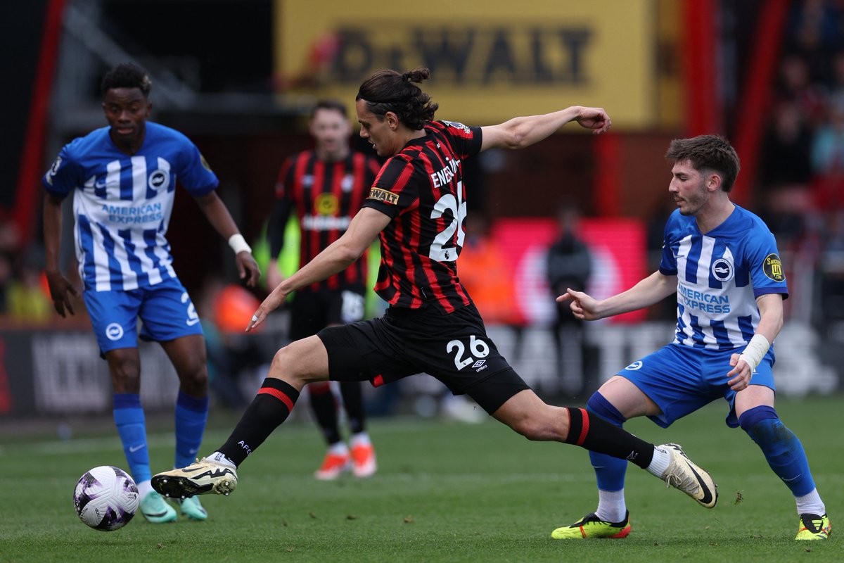 🚨 Enes Unal scores on his first Premier League start for Bournemouth #afcb The Cherries lead 2-0 to Brighton 🍒