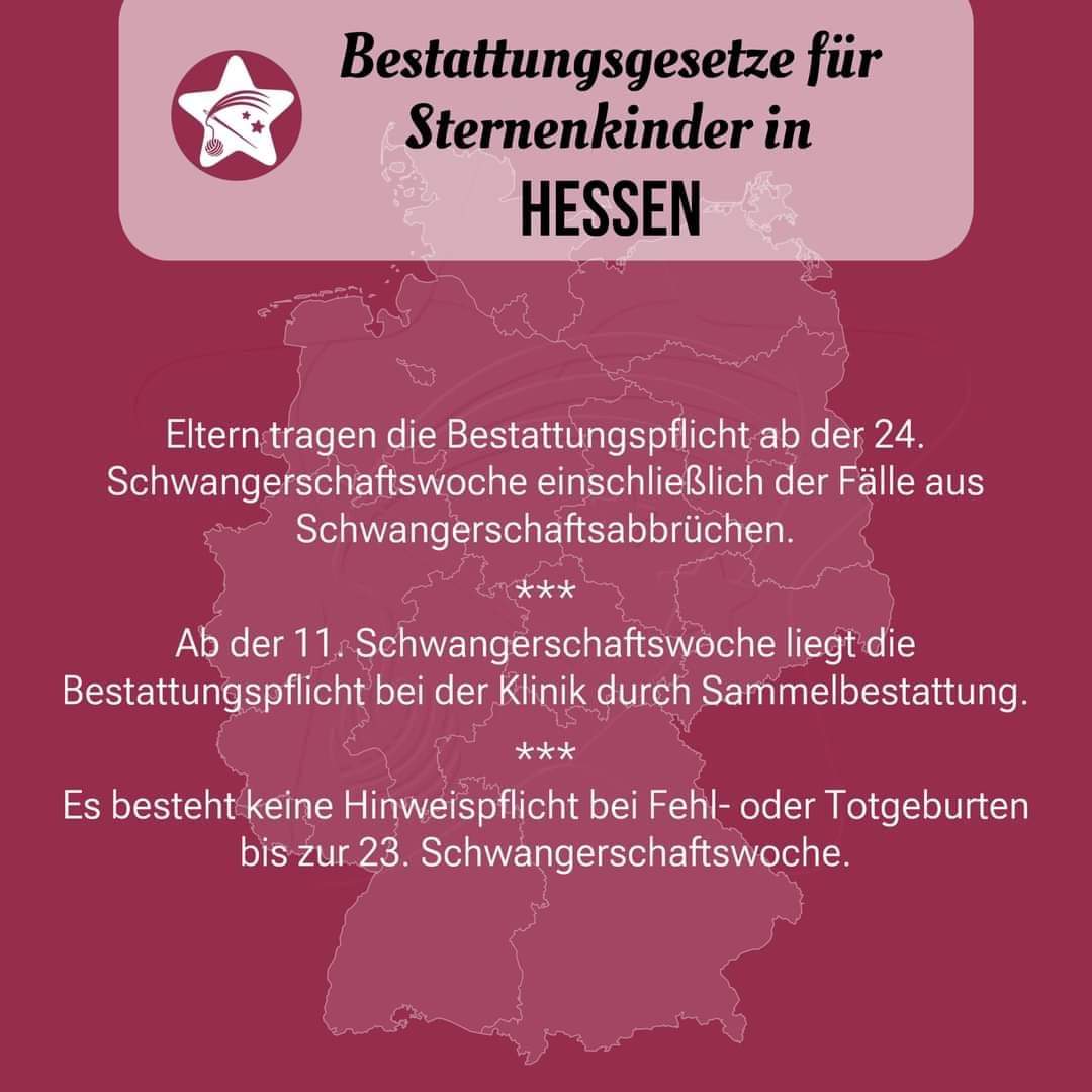 #hessen #sfbestattungsrechtdeutschland
#Fehlgeburt #Totgeburt #Sternenkind #Geburt #Bestattung #Trisomie #Schwangerschaftsabbruch
#Gesetz #Vorschriften