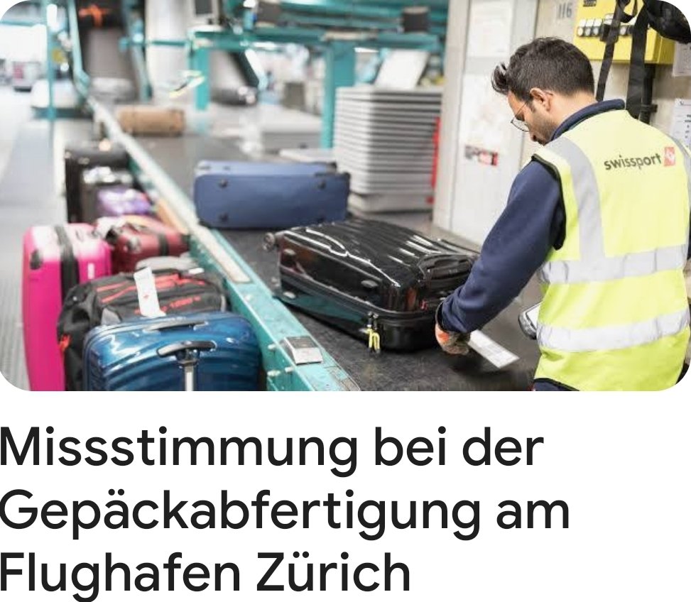 SWISSPORT - hier hatte ich schon die längsten Wartezeiten auf meinen Koffer - es war oft eine Katastrophe, ein Saustall. Man sollte den CEO feuern. Was ist die Ursache ? Kostendruck kann und DARF es nicht sein. Da stinkt es von oben herab.