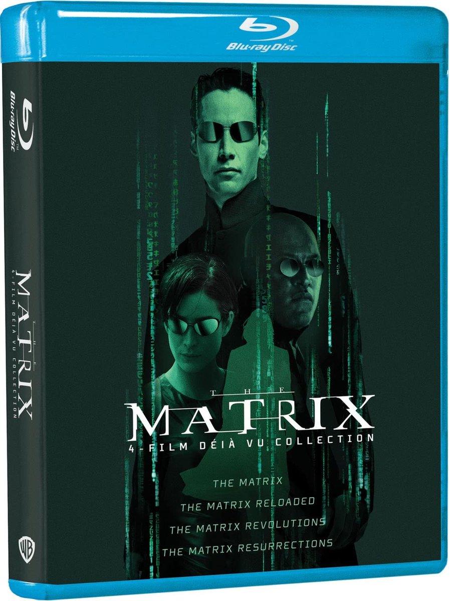 The Matrix 4-Film Déjà vu Collection (Blu-ray) is $11.99 on Amazon amzn.to/3x0Idji #ad