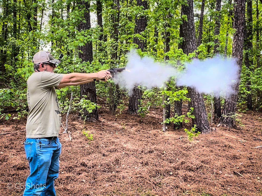 Sunday Gunday…First time shooting this old CVA .45 cal percussion pistol since my Dad passed away. I remember him having this thing way back when I was 4-5 years old. He would bring it out to shoot on occasion and also for scouting events. #sundaygunday #muzzleloader