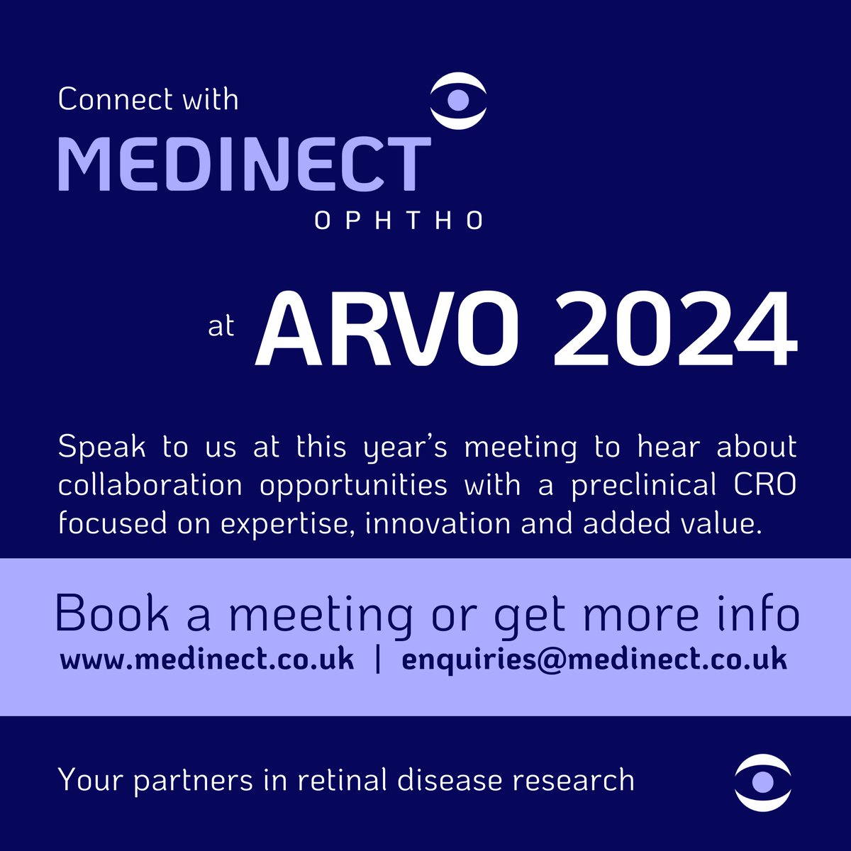 The countdown is on! One week from today, the MediNect team will be at #ARVO2024! Get in touch to meet us there to chat all things preclinical: medinect.co.uk/contact-8

#ARVO #OphthalmologyResearch #PreclinicalCRO