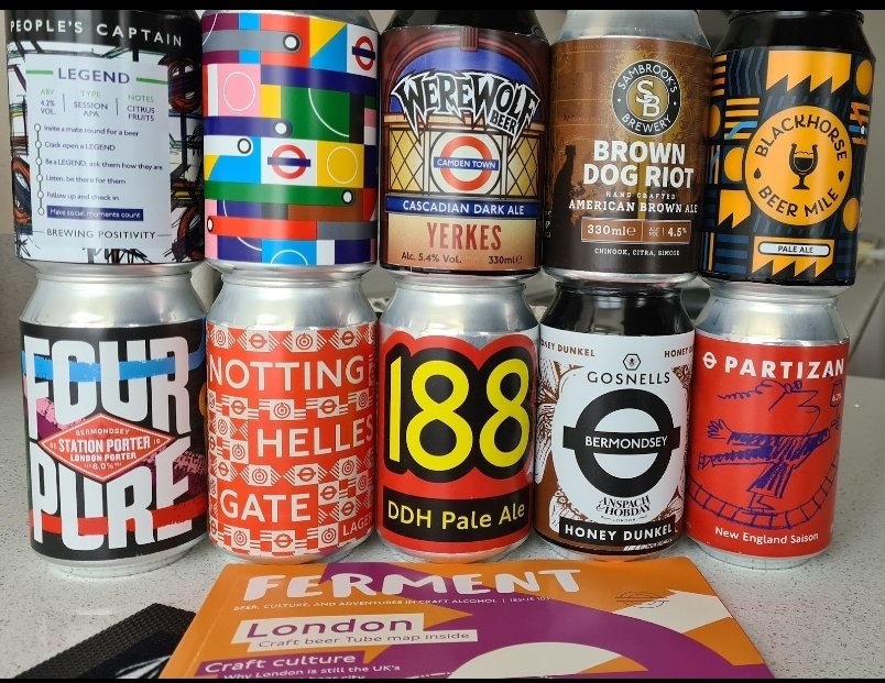 Great to travel the tube last night and ironically my latest Beer 52 delivery concentrates on the Tube Map. Brewer's from Bermondsey, Peckham Rye, Kensal Green, Camden Town, Greenwich, Clapham Junction and Blackhorse Road. Cheers everyone, Hoppy Sunday. 🍺