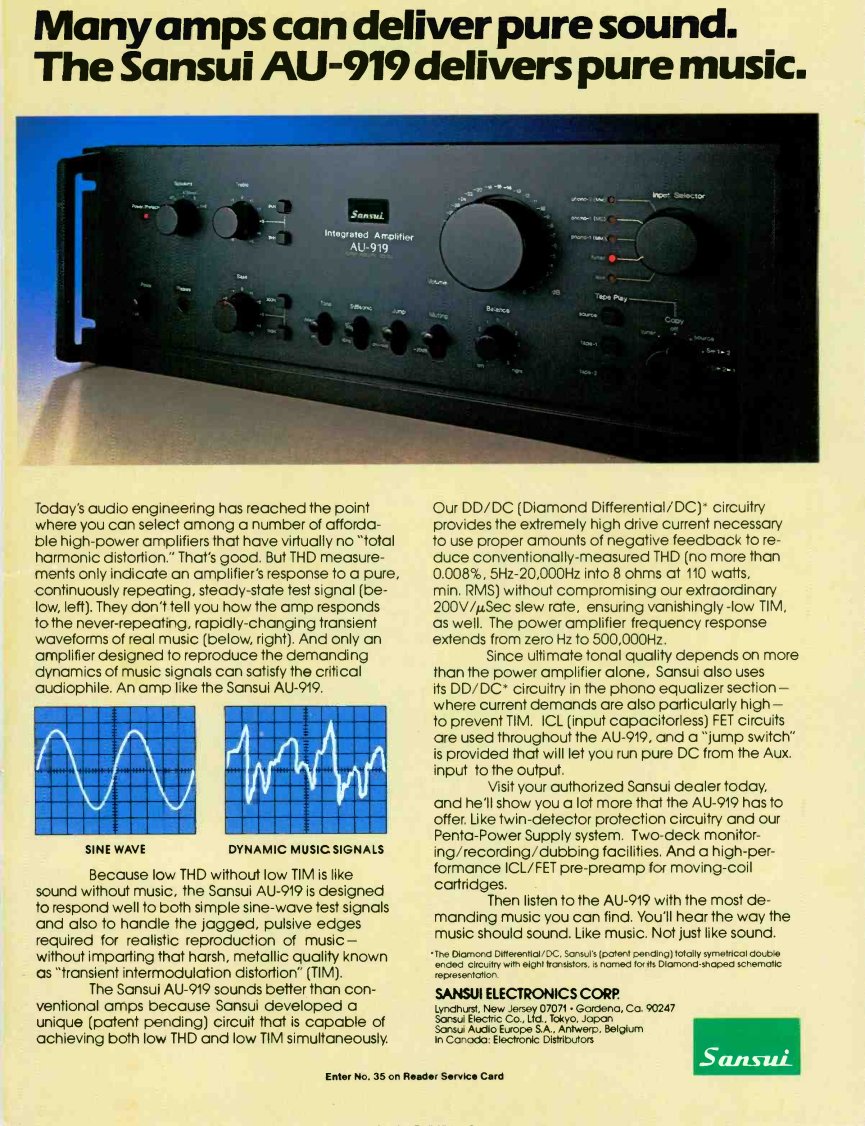 A couple of interesting Sansui ads from the late 1970s.