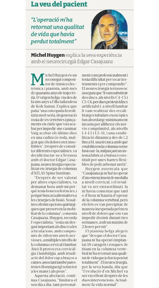 Dr. Edgar Casajuana (@edgarcasajuana) on Twitter photo Entrevista del <a href="/DiarideTerrassa/">Diari de Terrassa</a> a <a href="/NeuroniumMusic/">NeuroniumMusic</a> al Suplement de Salut #diarideterrassa #suplementdesalut
#atlasspineinstitute Entrevista del <a href="/DiarideTerrassa/">Diari de Terrassa</a> a <a href="/NeuroniumMusic/">NeuroniumMusic</a> al Suplement de Salut #diarideterrassa #suplementdesalut
#atlasspineinstitute