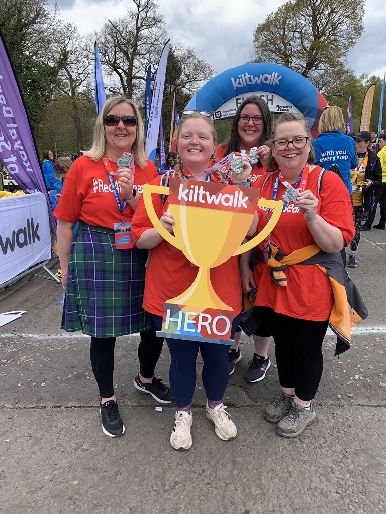 Great to walk the Glasgow Kiltwalk today with this amazing team, raising research awareness @NHSGGC @NHSResearchScot #whywedoresearch