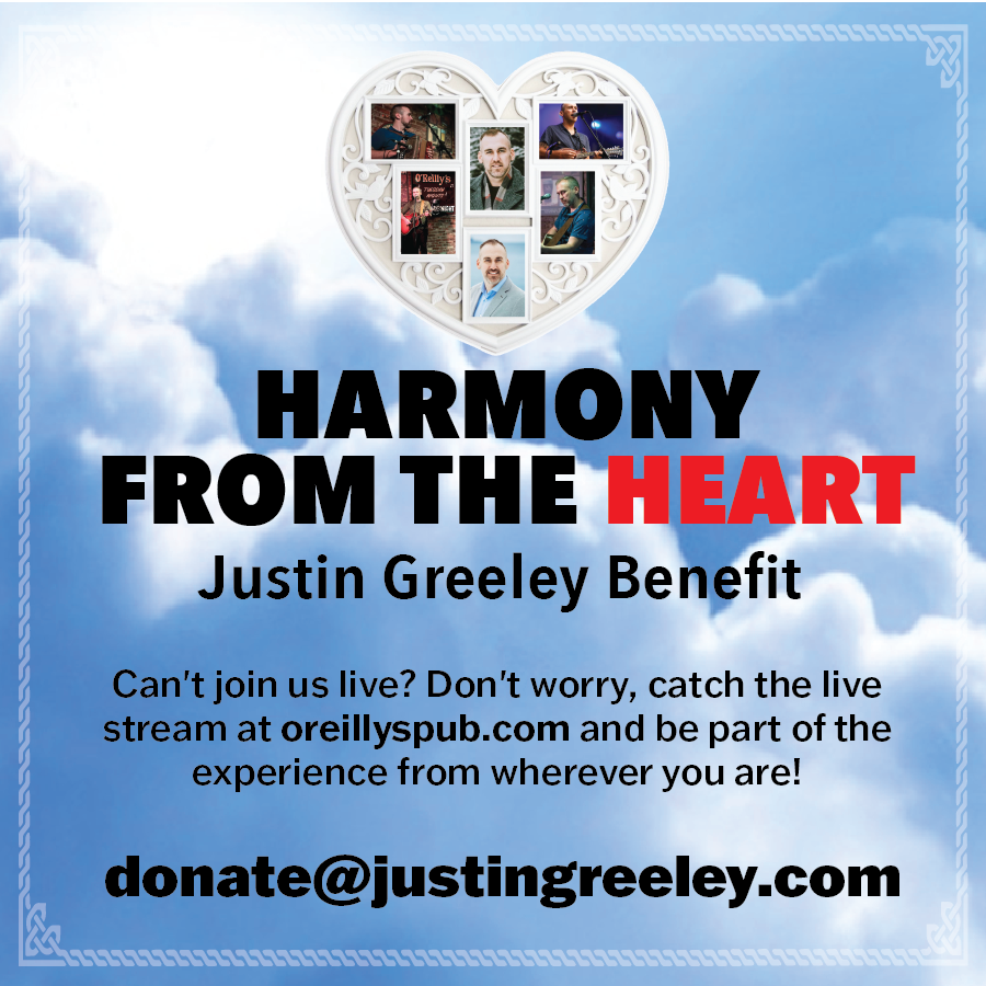 You can catch the live stream at oreillyspub.com and enjoy the experience wherever you are! And don't forget to donate if you can donate@justingreeley.com

 #JustinGreeleyBenefit #LiveStream #Donate #SupportLocal  #LiveMusic #VirtualEvent #BenefitConcert #HelpingOthers