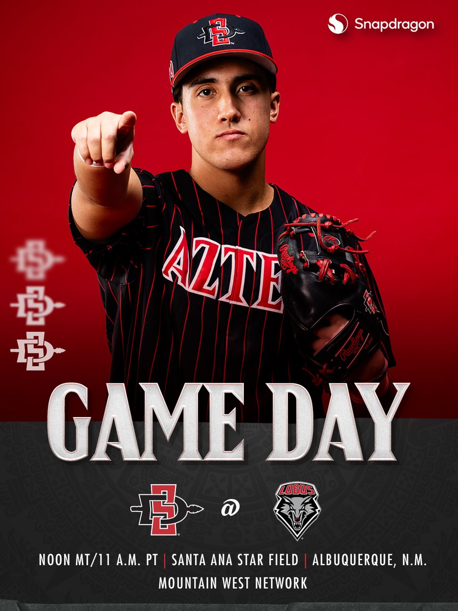 Another day, another opportunity. Looking to finish the weekend on a high note today in our series finale at New Mexico. #GoAztecs 📺 MW Network: tinyurl.com/yrkvw6vd 📊 Live Stats: tinyurl.com/2hzpb2jy