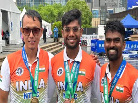 तीरंदाजी में भारत की ऐतिहासिक जीत! पुरुष रिकर्व टीम ने मौजूदा ओलंपिक चैंपियन दक्षिण कोरिया को हराकर चल रहे विश्व कप स्टेज 1 में स्वर्ण पदक जीता। हमारी तीरंदाजी टीम को बहुत शुभकामनाएं! 🥇🏹🇮🇳 #teerandajee #IPL24 #CSKvsSRH #RCBvGT #viratkohali #viral