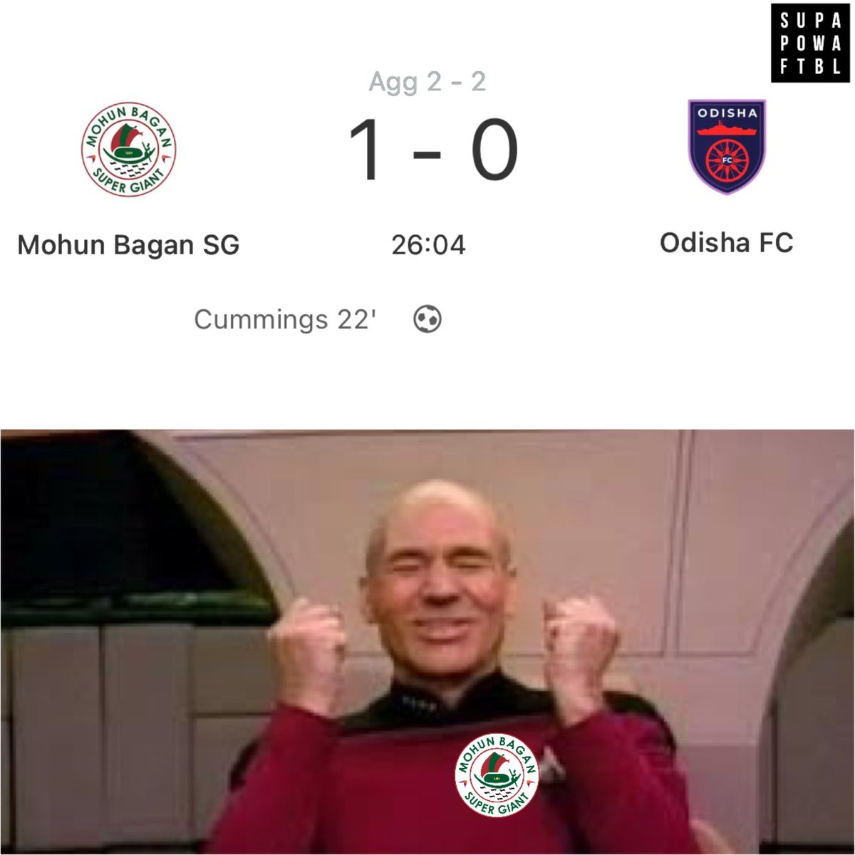 Mohun Bagan SG is back in the game! 💪

Jason Cummings equalizes and makes it all level at the Salt Lake Stadium. 😎

Can The Mariners keep the momentum going? ⚽️🔥 

#MohunBagan #Equalizer #FootballFever #ISL10 #Playoffs #Mohunbagansg #OdishaFC #letsfootball