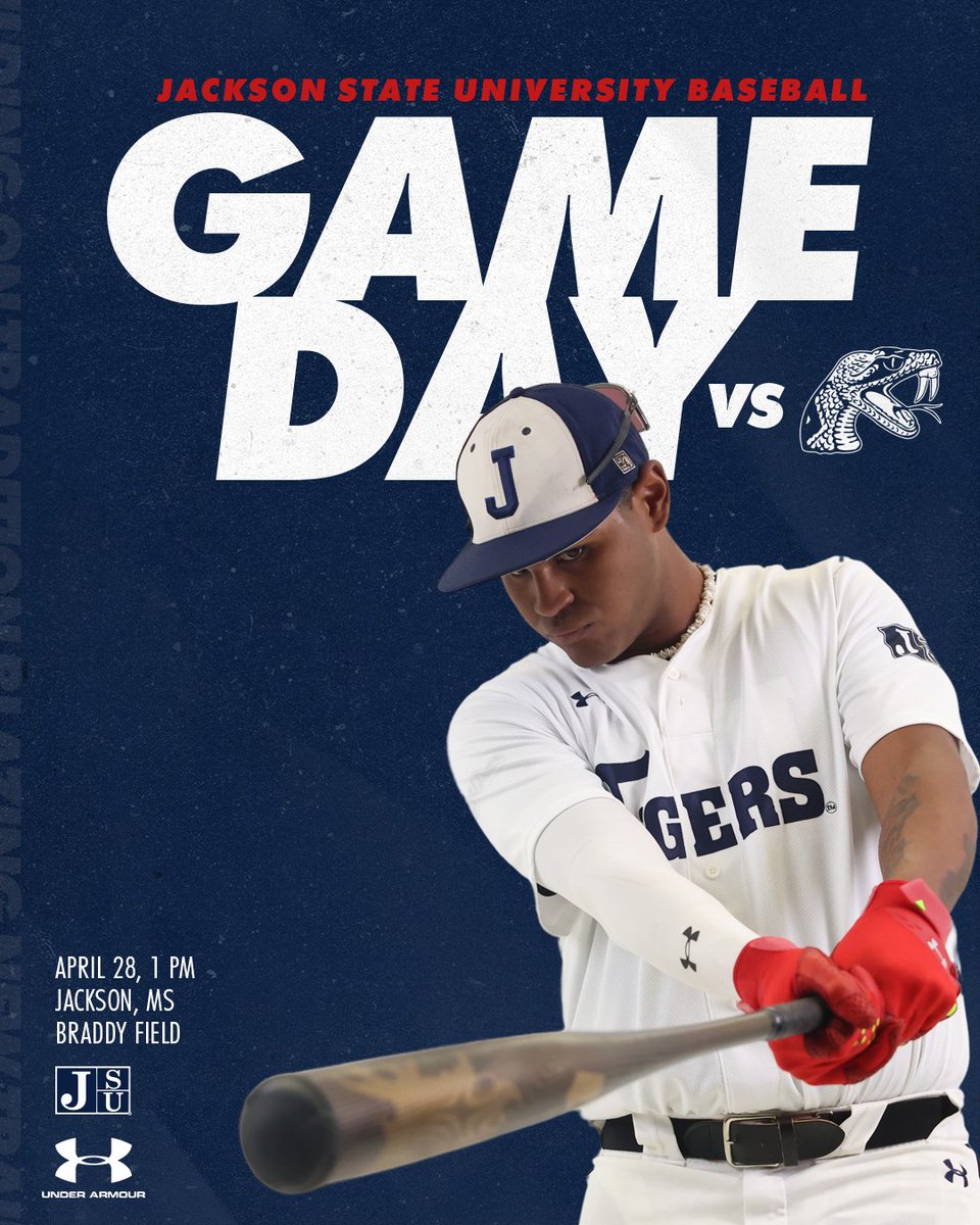 GAMEDAY ⚾️‼️ @GoJSUTigersBSB 🆚 | Florida A&M 📍 | Jackson, Miss. ⏰ | 1 p.m. 📶 | bit.ly/3UDqo4j 📺 | JSU Sports Network 💻 | bit.ly/389AYIS #TheeILove | #BleedTheeBlue