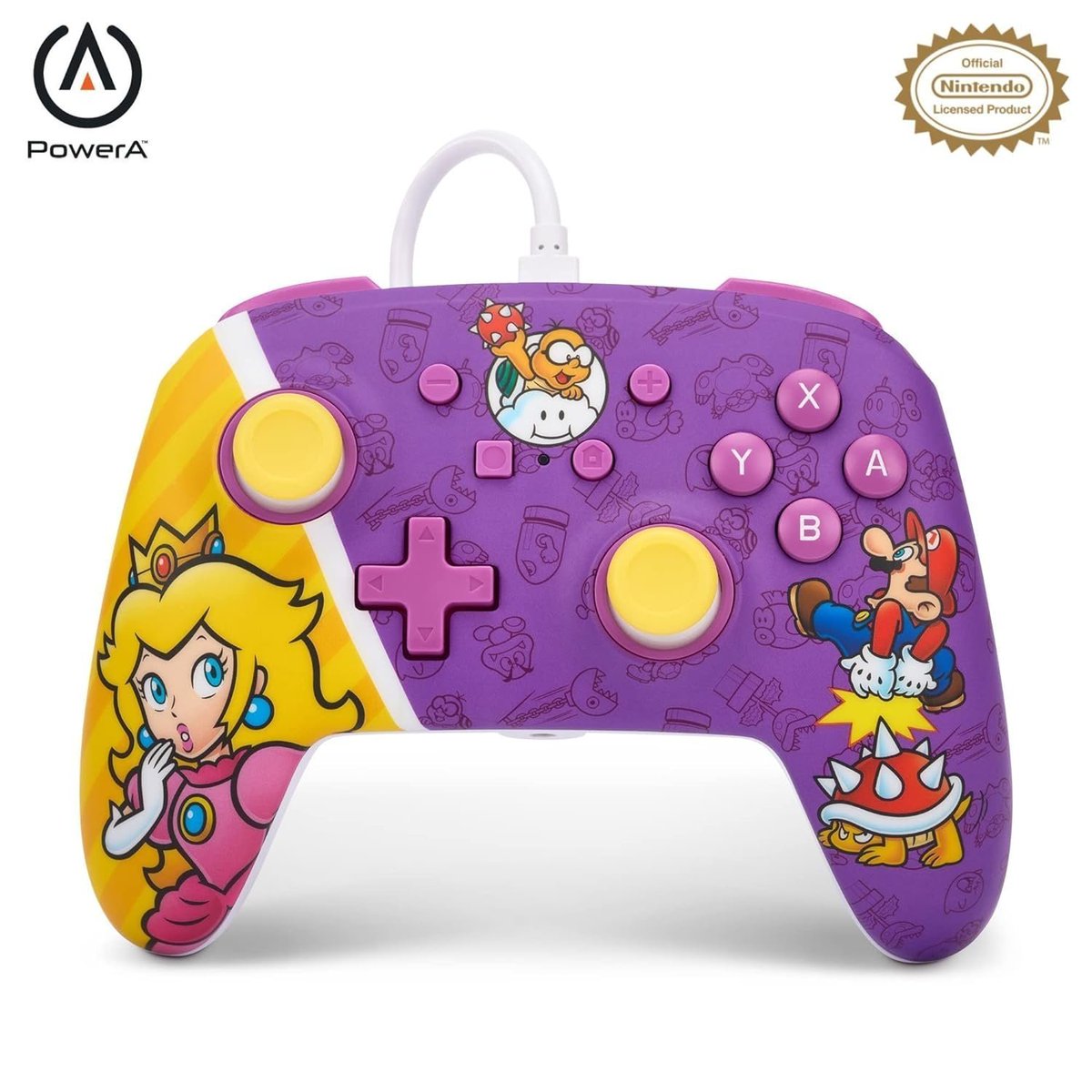 Princess Peach Battle - PowerA Enhanced Nintendo Switch Wired Controller is $21.49 on Amazon amzn.to/42WhfGx #ad