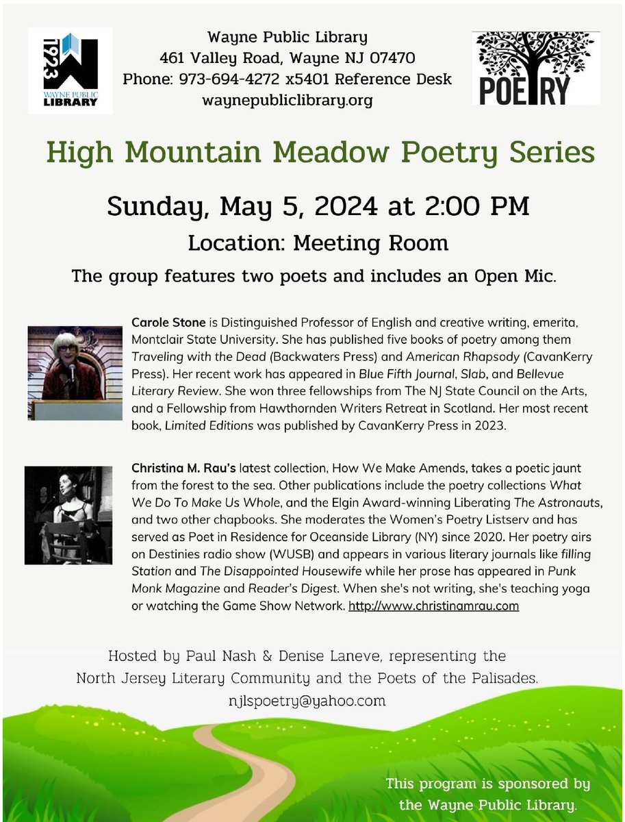 Join us May 5 for an afternoon of poetry at @waynepublic.
#poetrycommunity #writingcommunity #booktour #howwemakeamends @MOONLOVEpress