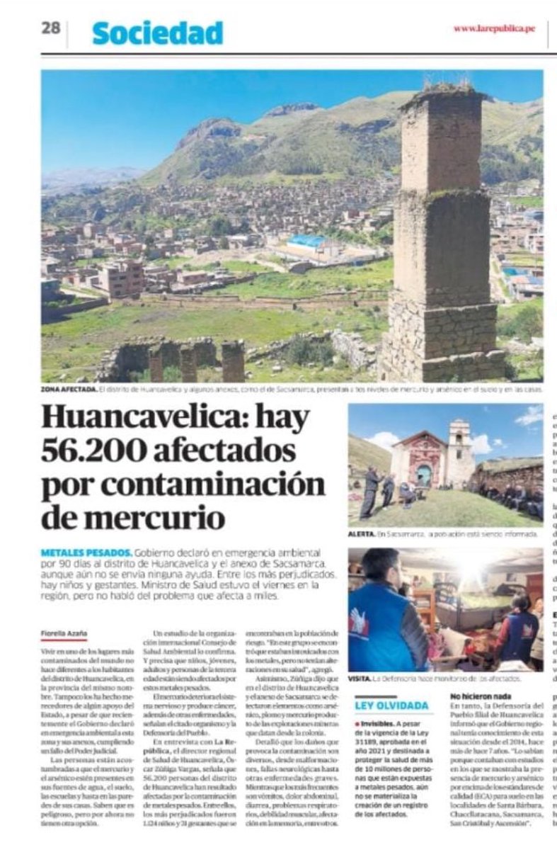 Más de 56mil niños afectados por contaminación con mercurio en Huancavelica, situación que podría influir en el desarrollo de la malnutrición infantil, y aquí lanzo algunos datos al respecto: Huancavelica es la región con mayor prevalencia de desnutrición crónica a nivel…