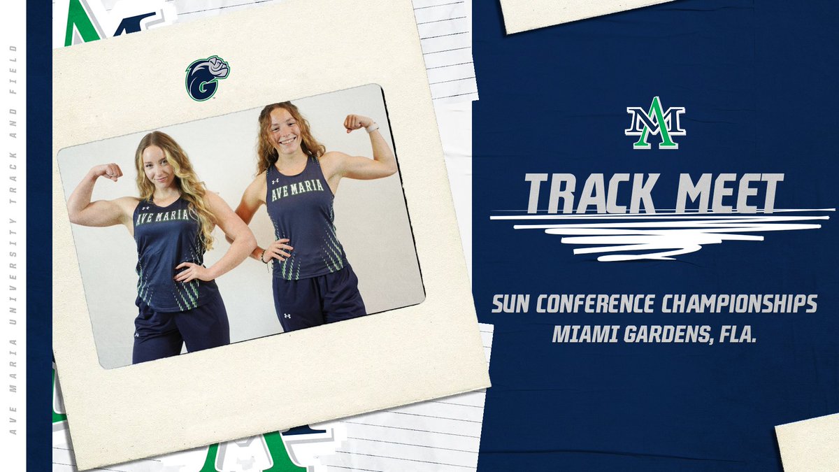 It's day two of the @SunConference Championships! Ave Maria will look to add to their medal count of one gold and one silver on the final day of competition!