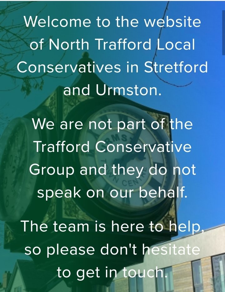 Trafford Tories in Urmston and Stretford are not the Tories then?