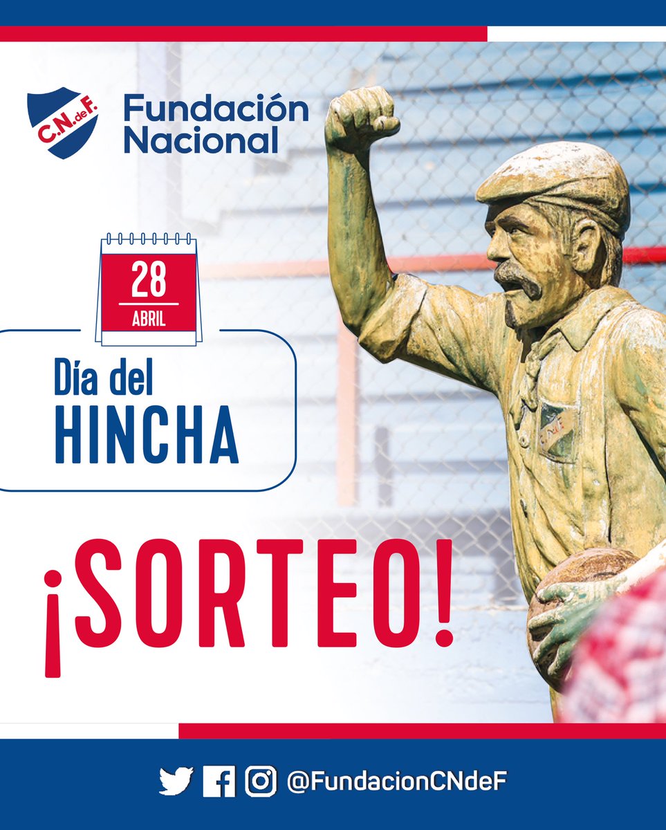 FundacionCNdeF's tweet photo. 𝗗𝗜𝗔 𝗗𝗘𝗟 𝗛𝗜𝗡𝗖𝗛𝗔 🙌🏼

Hoy, 28 de abril, es el día del hincha, y queremos celebrarlo con la primer hinchada del mundo regalándoles un recorrido por el Gran Parque Central, la experiencia de disfrutar un partido en el palco y una camiseta oficial.🏟️

¿Cómo participar?👇🏼 https://t.co/OrEpDzfvih
