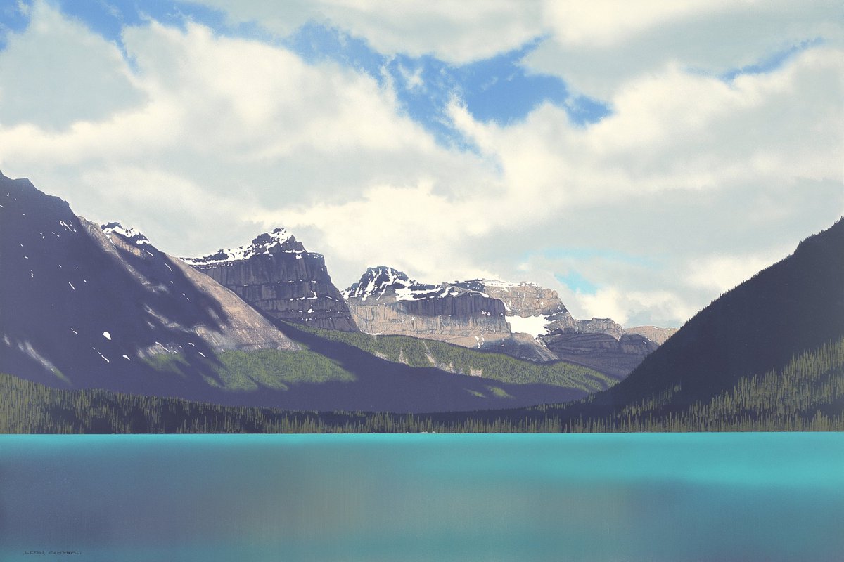 Prints of original acrylic paintings // Landscape Painting // Fine Art Print // Waterfowl Lake, Banff National Park, Alberta, Canada tuppu.net/594756d8 #Pinterest #LeydaCampbell #LinkedIn #Etsy #OriginalPaintings