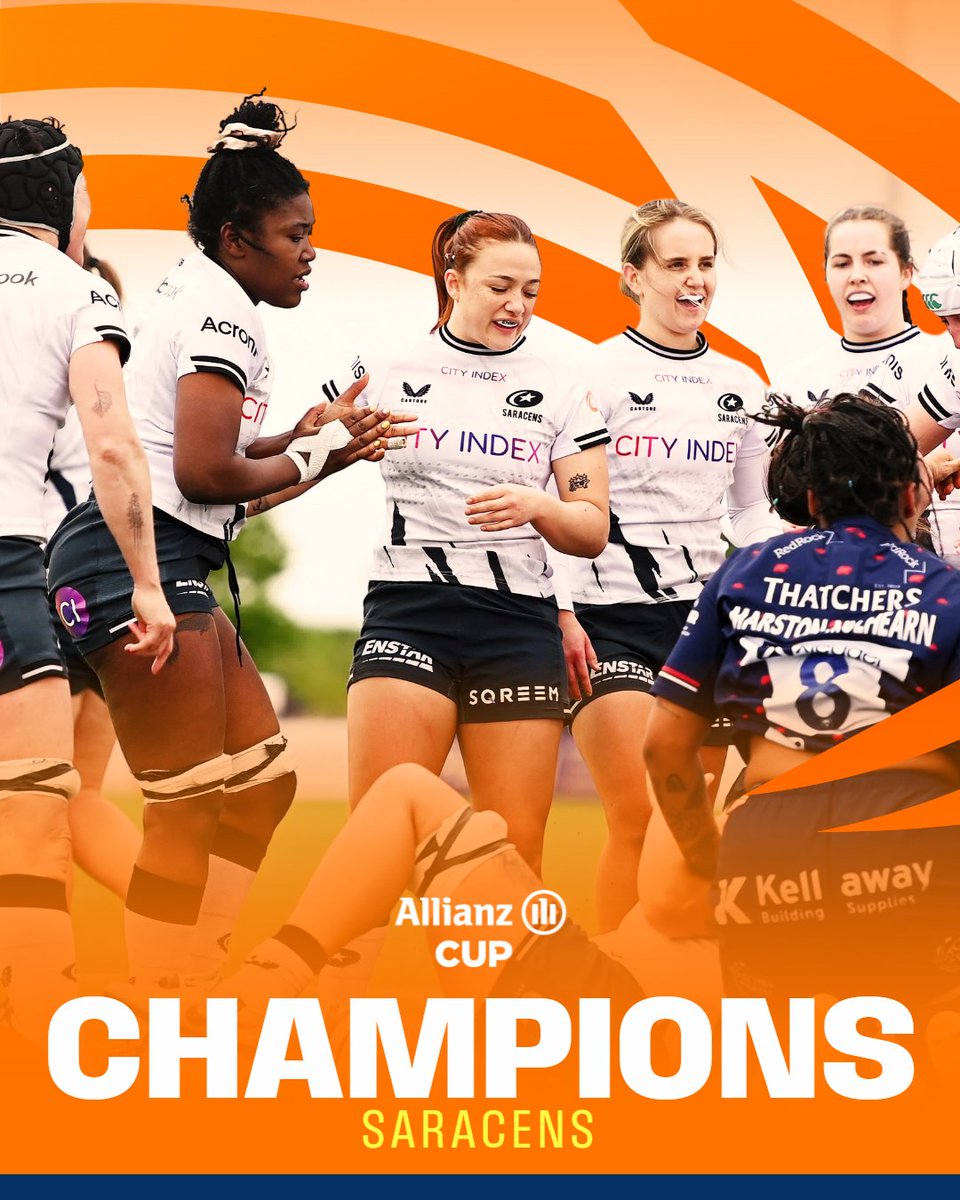They've done it! 🏆 @SaracensWomen are this season's Allianz Cup Champions! 💫 A huge 31-17 win over Bristol Bears at Shaftesbury Park! #PWR | @allianzuknews