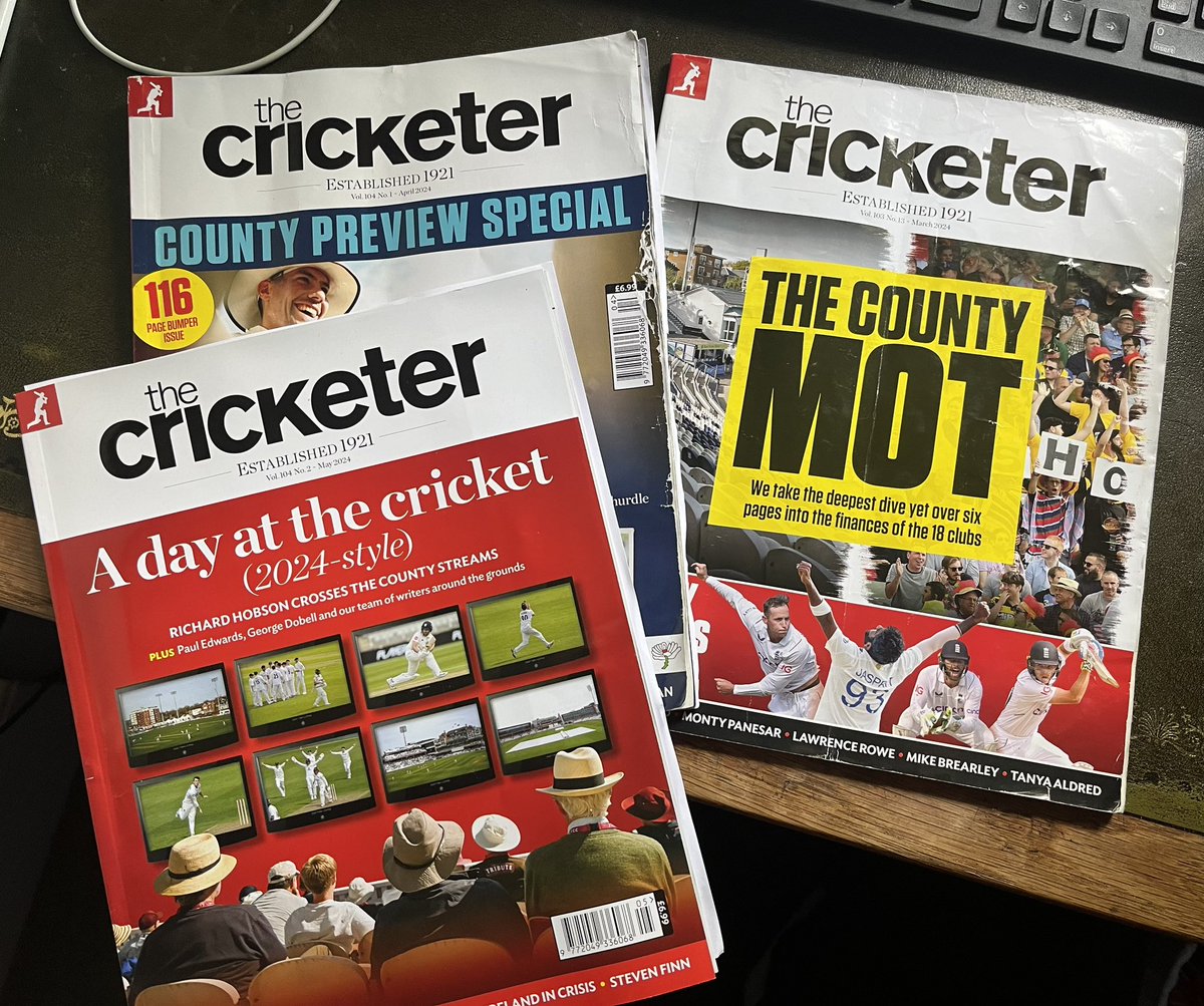 Think we are on a bit of a roll for county fans at the moment. With all these rain breaks, plenty to read @TheCricketerMag