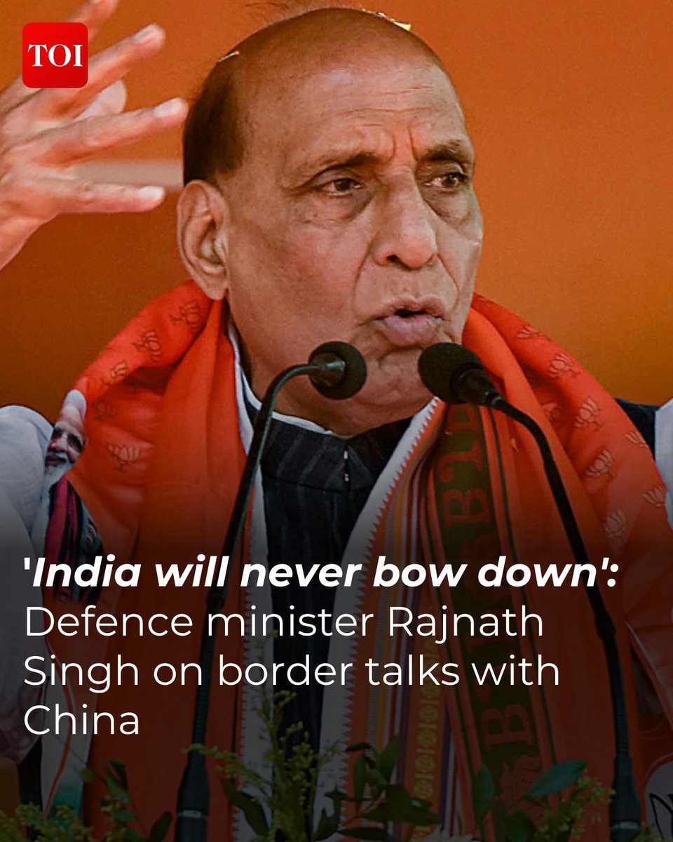 Defence minister #RajnathSingh on Sunday expressed optimism about the ongoing talks between India and China, emphasizing that India will never compromise its stance.

Read more at 🔗 toi.in/Rajnath