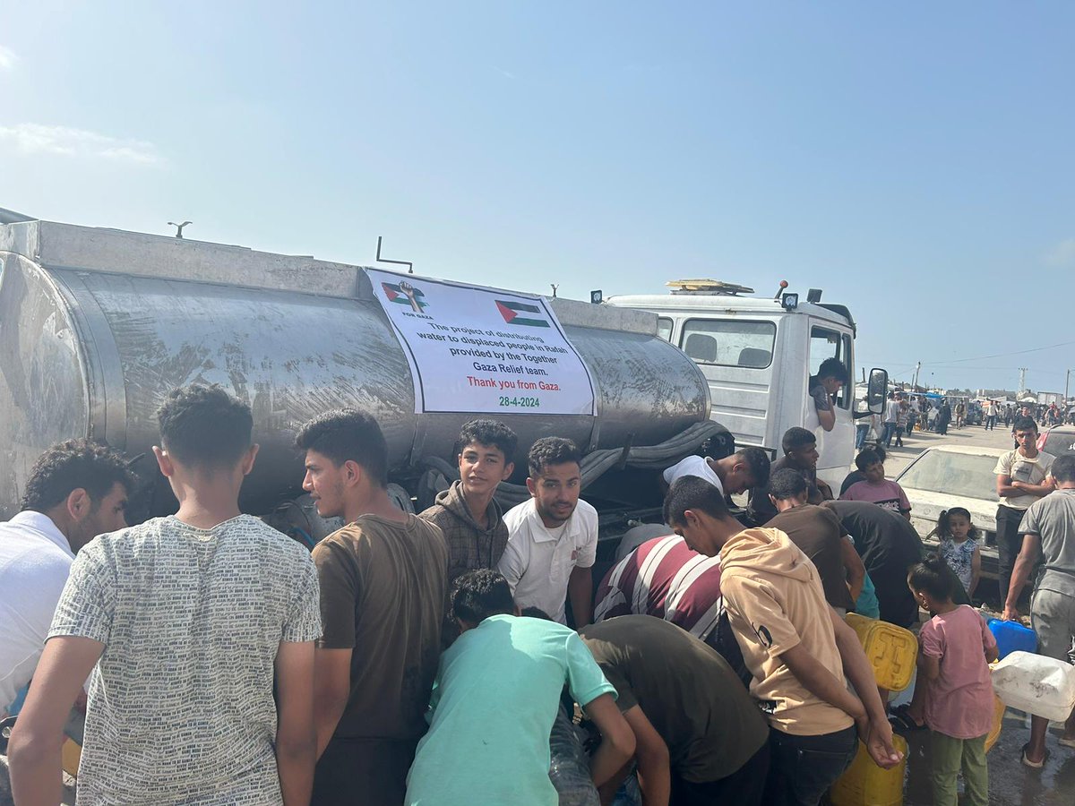 We will continue with you to alleviate the suffering of the displaced in light of the high temperatures and the lack of potable water. We thank you from all of Gaza. @GazaDirectAid