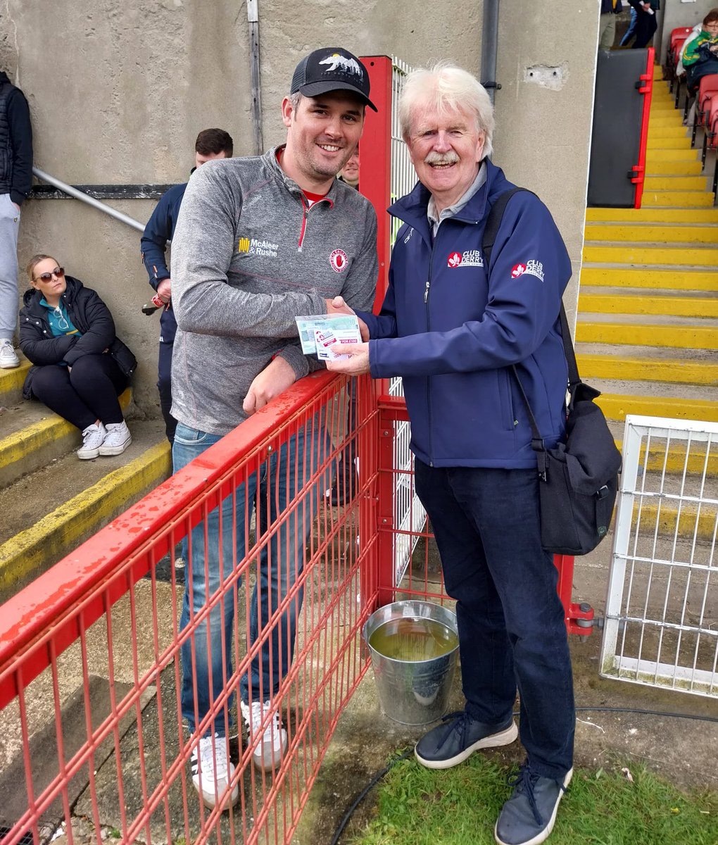 ✉️🇦🇹 Congratulations to @greencastleGAA Stevie O’Donnell who won the Club Derry Half Time draw at Celtic Park this afternoon.