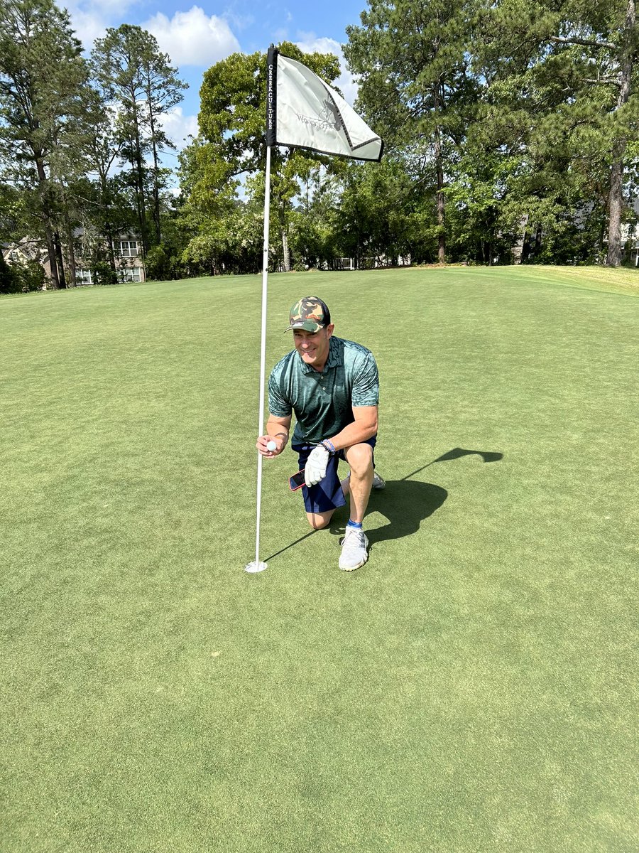 I’ve been waiting my whole life to get a hole-in-one and I was golfing with my son Davis today. beautiful perfect day and on a par three 154 yard hole I made a hole-in-one with a nine iron. I will never forget it. EB