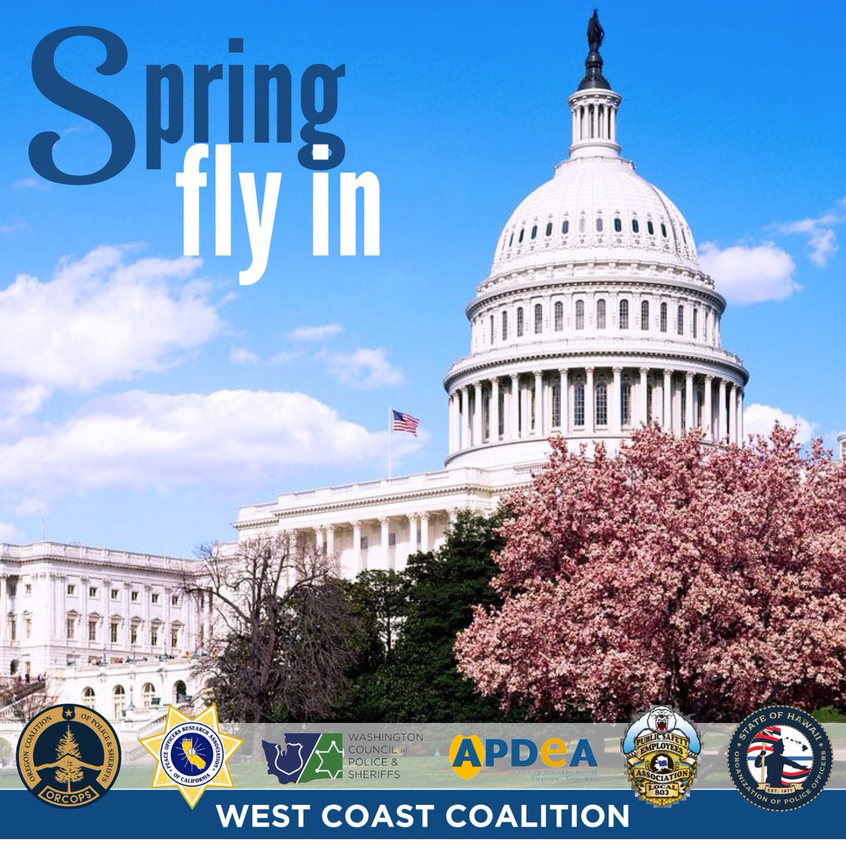 Headed to #DC with w/ the West Coast LE Coalition. Advocating for public safety & LE. @PORACalifornia @wacops_official #ORCOPS #SHOPO #APDEA #PSEA #PORAC #WeArePORAC #Membership #PoliceUnion #PublicSafety #LawEnforcement