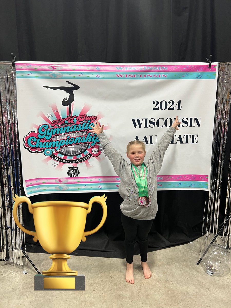 Proud of Mary for how hard she competed with her first time at State! She took 7th Overall (PR Tot. Combined Score), 4th on Floor, 5th on Bar, and the Hartford Gymnastics Team took home 2nd Place! #GirlDad #ToughAsNails 🥈🤸‍♀️