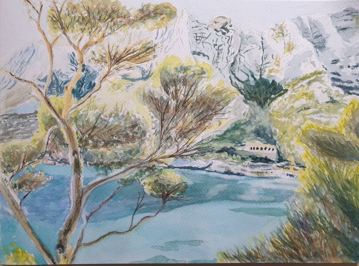 Calanque à Marseille. 
#aquarelle #watercolor #watercolorpainting #calanques #Marseille