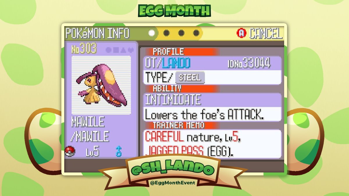 Congratulations to @SH_Lando for finding a shiny Mawile during #EggMonth2024!!