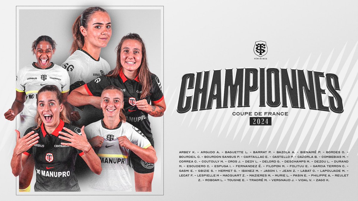 𝗖𝗛𝗔𝗠𝗣𝗜𝗢𝗡𝗡𝗘𝗦 🤩 Nos Féminines viennent à bout du Stade Bordelais et remportent la Coupe de France pour la 𝟐𝐞̀𝐦𝐞 fois de l'histoire du Club ! 👏❤️🖤