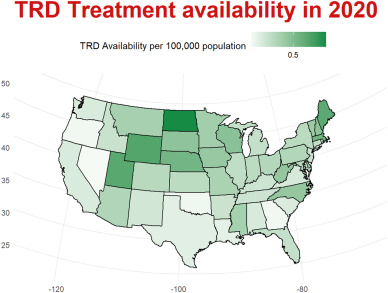 Trend and geo-availability of somatic therapies for treatment resistant #depression in the US spkl.io/601542bwS