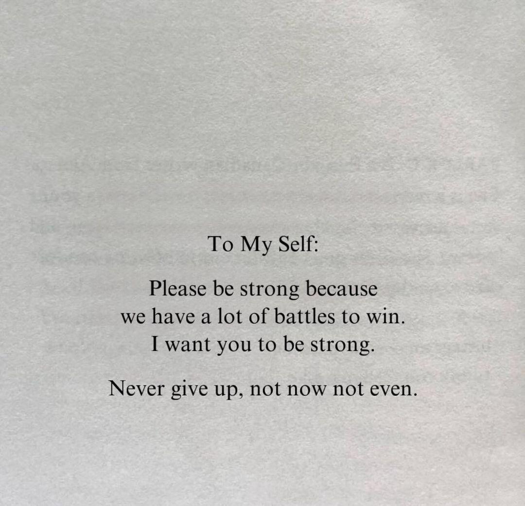 quotetoponder's tweet image. To my self: