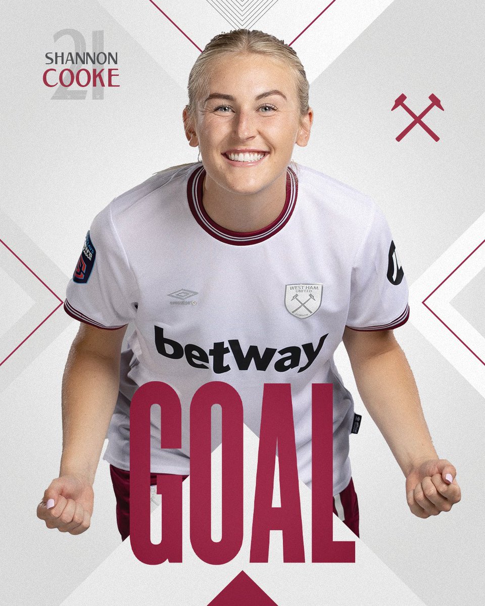 WestHamWomen's tweet photo. Shannon equalises late on! 💪

🦁 1-1 ⚒️ (90+5’) https://t.co/ndHTXgEZQc