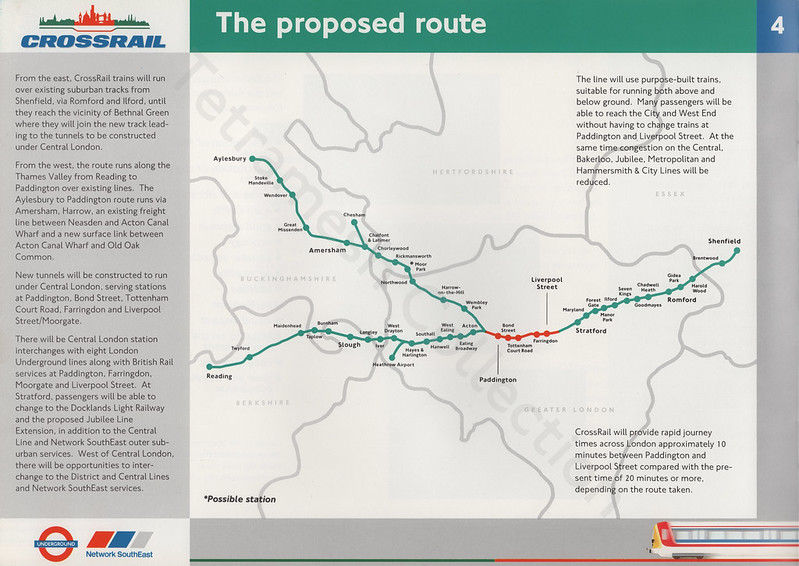 A brochure from c.1993 outlining an earlier scheme for CrossRail proposed by London Underground and British Rail (Network SouthEast). ➡️ flic.kr/s/aHBqjBodWU