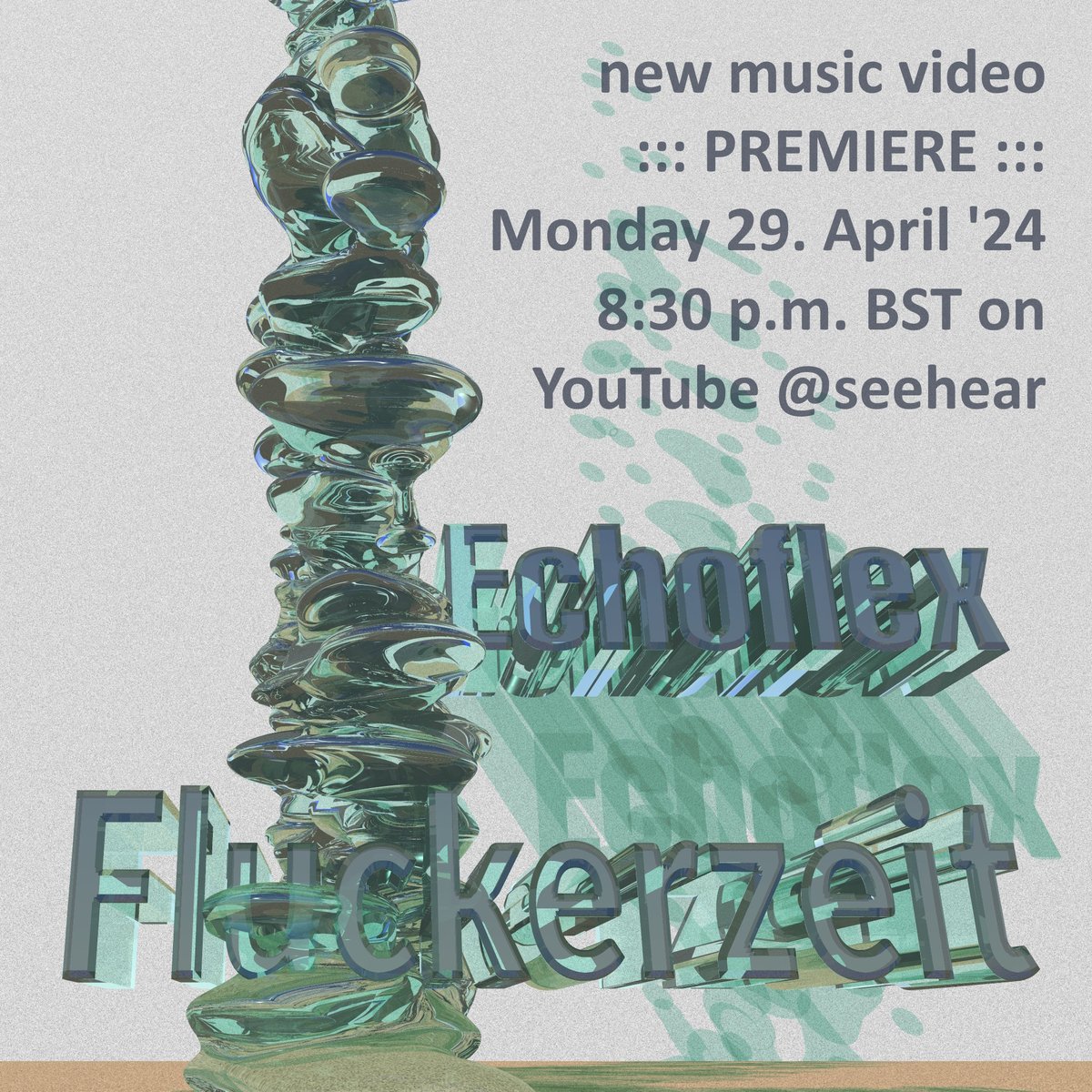 join Fluckerzeit by Echoflex
#experimental #musicvideo #premiere
Monday @ 8:30 p.m. BST. link: youtu.be/qU164HskA_k

#idm #abstractart #animationvideo #electronicmusic #modularsynth #relaxingmusic #relaxing #modular #generativeart #generative #experimental #hauntology #YouTube