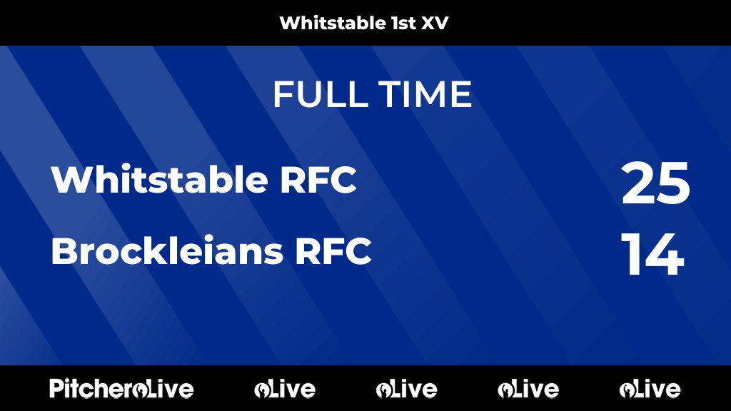 FULL TIME: Whitstable RFC 25 - 14 Brockleians RFC
#WHIBRO #Pitchero
pitchero.com/clubs/whitstab…