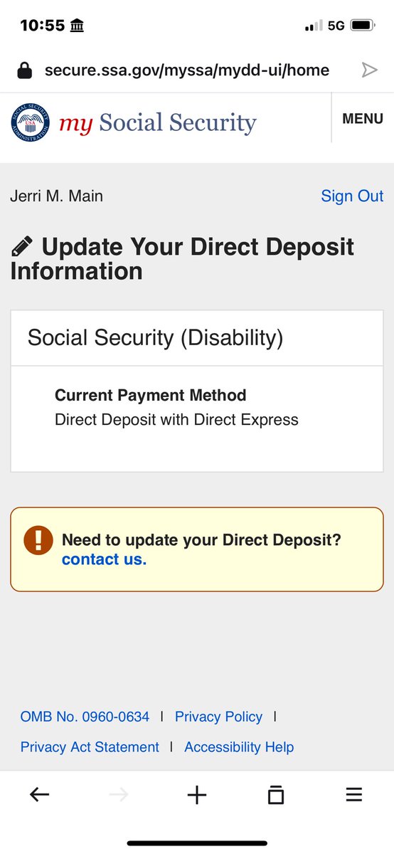 @SocialSecurity why can’t I update my direct deposit online