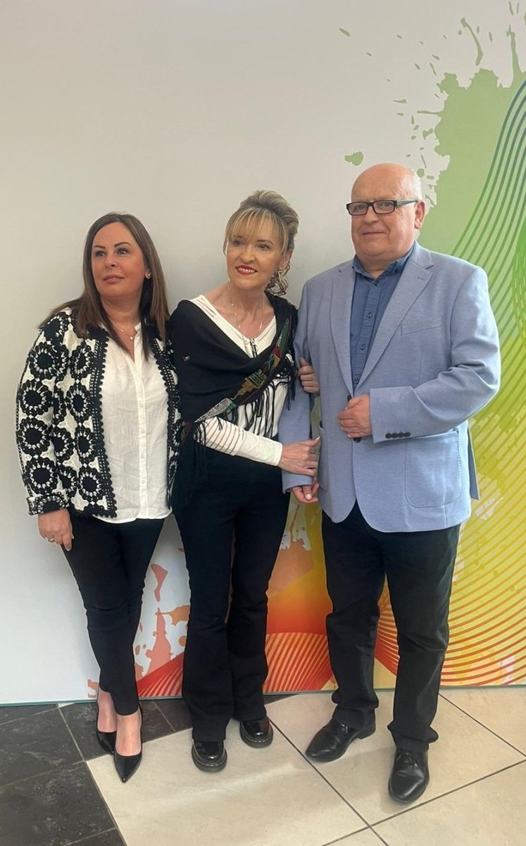 Rathfarnham-Templeogue SF candidates @annedil20288403 and mé féin alongside @M_AndersonSF at the official launch of SF's European and Local Election campaign today.