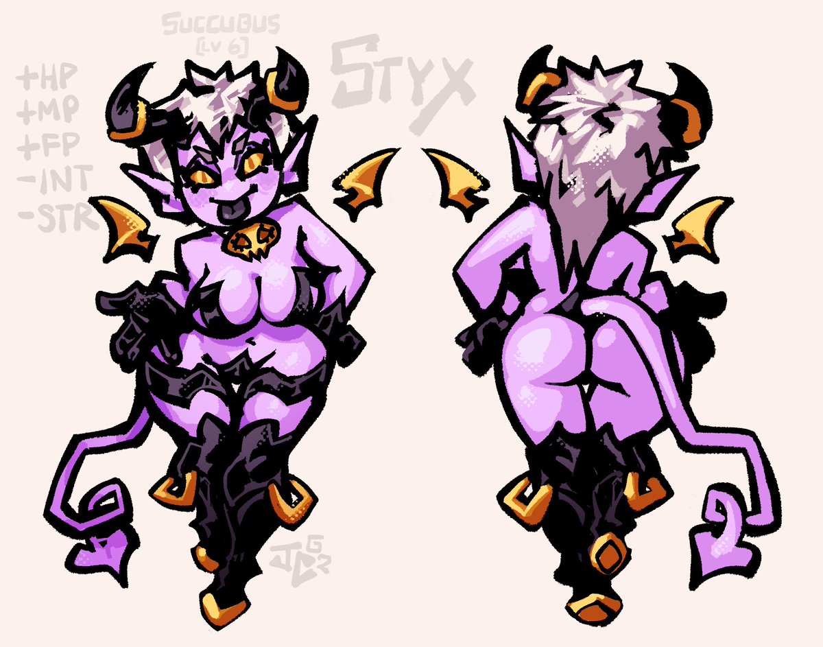 Couple little changes, and a back view of Styx (Gold on the hooves so they read better, also she has a mullet)