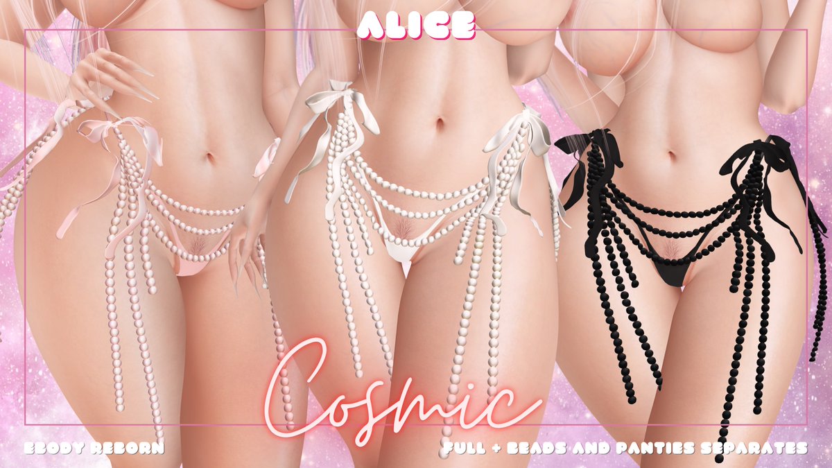 Do you like my new Alice beaded panties? 
Then it's GIVEAWAY time! 
🔁 retweet to enter 
5 fatpacks up for grabs 
24 hours
winners will be announced tomorrow around this time

good luck! 🤩🫶
::COSMIC::