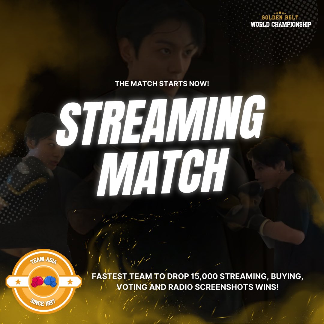 🌎🌎🌎 TEAM ASIA LET'S GO 🌎🌎🌎

THE FINAL MATCH STARTS NOW! 

• ROUND 2: THE FASTEST TEAM TO DROP 15,000 SCREENSHOTS WINS THE CHAMPIONSHIP! DROP YOUR STREAMING, VOTING &amp; BUYING SCREENSHOTS HERE!

TEAM ASIA LOVES JUNGKOOK #GoldenBeltWorldChampionship