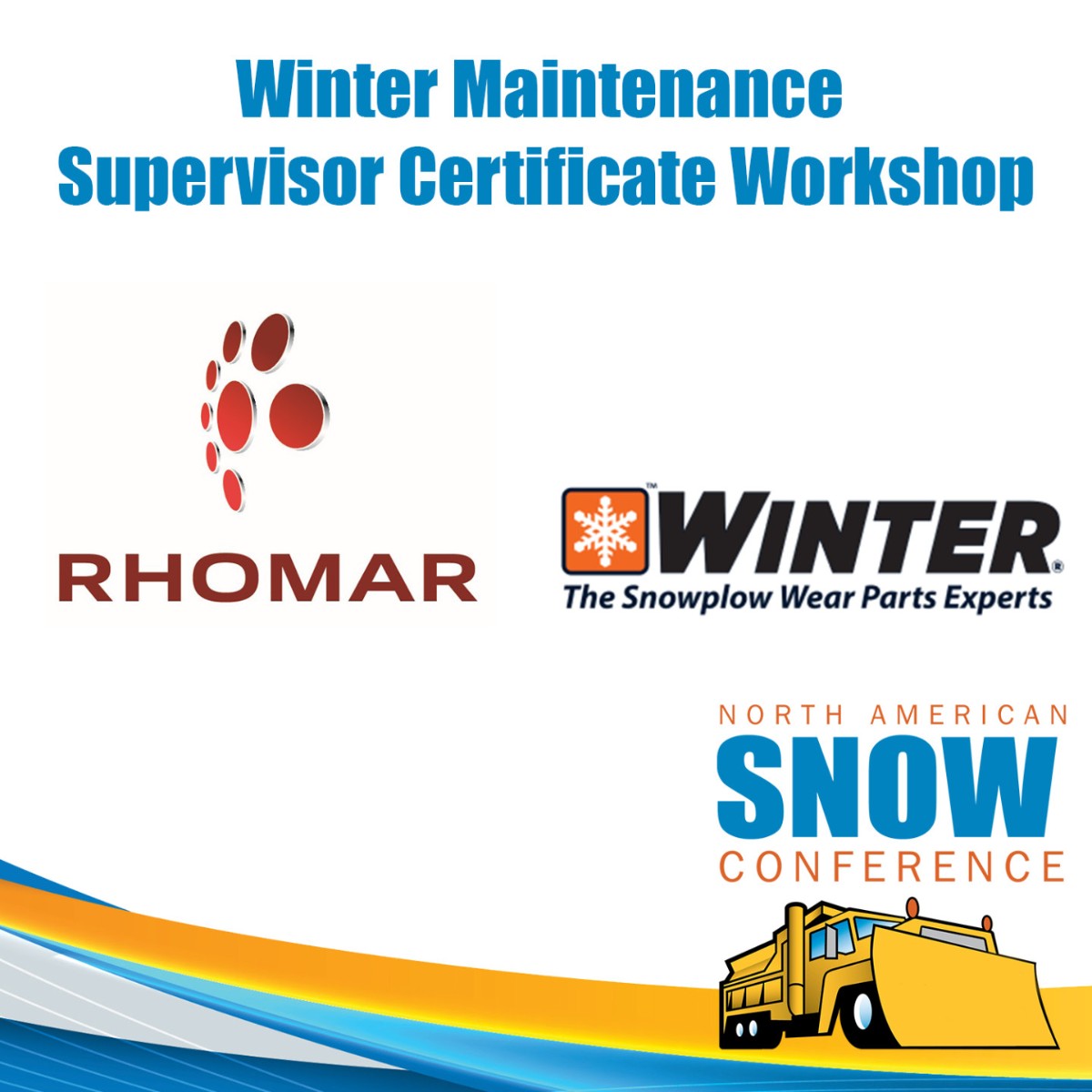 #sponsored | The Winter Maintenance Supervisor Certificate Workshop is sponsored by @WinterEqCompany (booth #623) and @rhomarind (booth #905). Let's make the roads safer for our communities this snowy season!