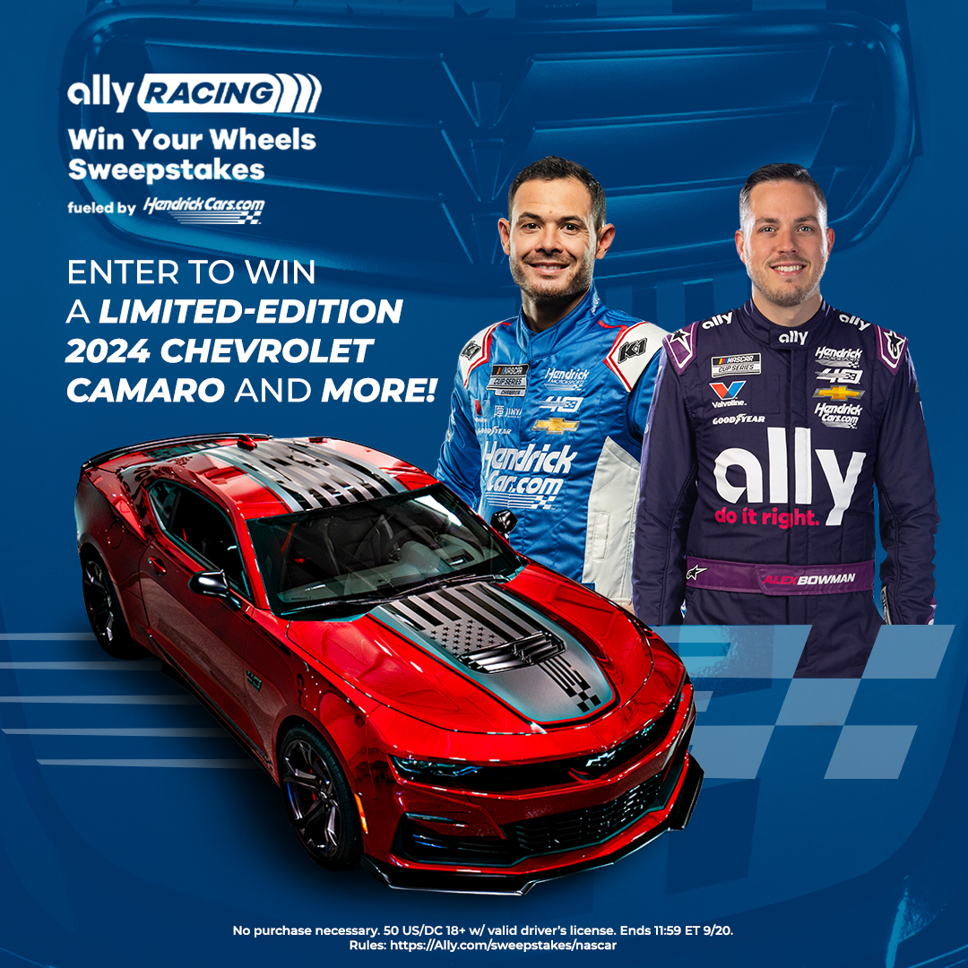 Gear up for race day by entering to win your own set of wheels! With @AllyRacing, we're giving away this 40th anniversary 2024 Chevrolet Camaro and other special prizes. Start your engine here: bit.ly/WinYourWheels