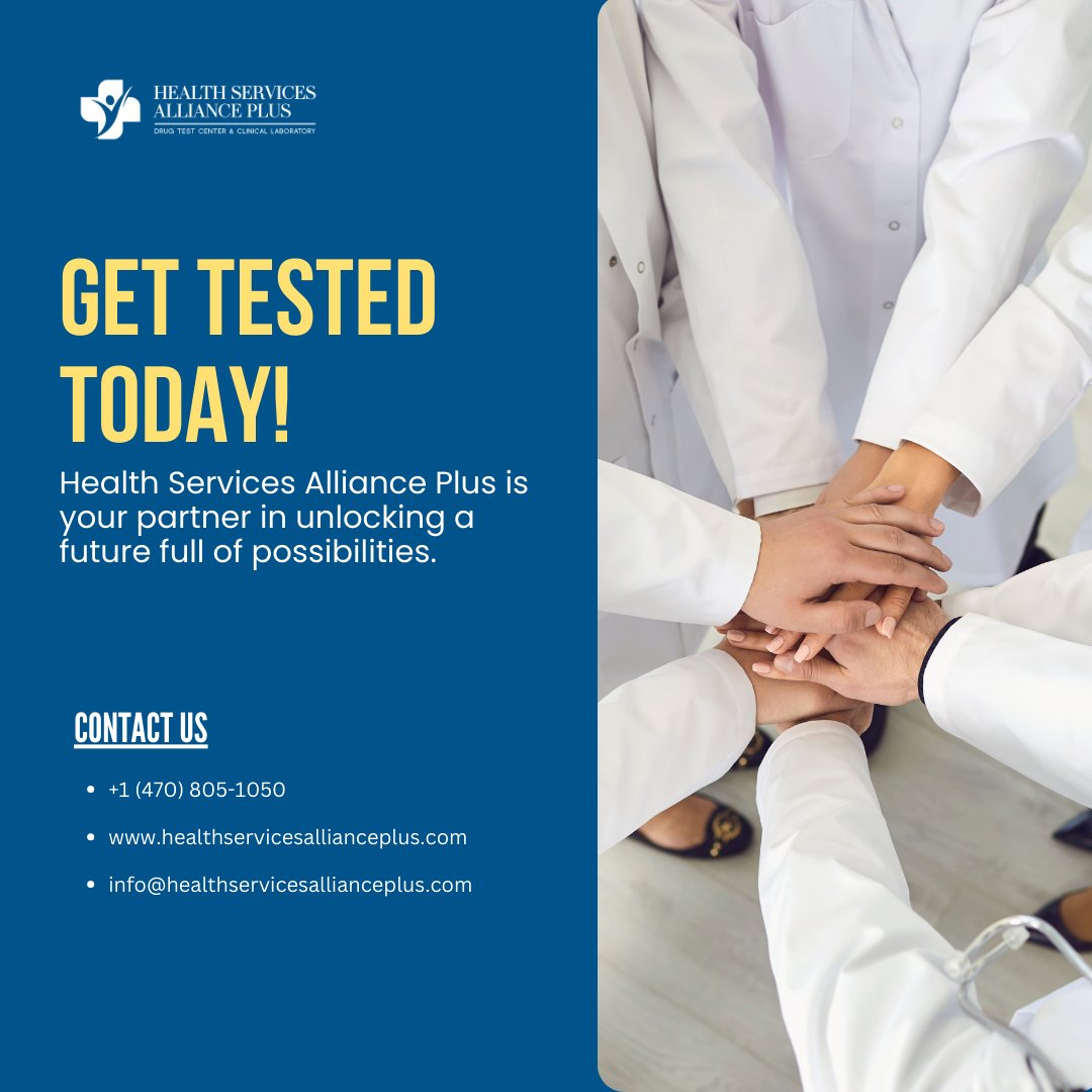 Book your appointment today!

📞 Contact No: +1 (470) 805-1050
✉️ Email: info@healthservicesallianceplus.com
🌐 Website: healthservicesallianceplus.com

#DrugScreening #DrugTesting #DOTDrugTesting #AtlantaHealth #GeorgiaLab #HealthServicesAlliancePlus