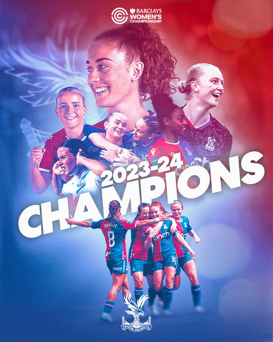 BarclaysWSL2's tweet image. Your 2023-24 #BarclaysWC Champions!

🏆 @cpfc_w 🏆