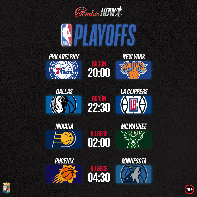 🏀NBA'de Play-Off heyecanı tam gaz devam ediyor! ✅Birbirinden çekişmeli maçlara özel oranlar yine Bahisnow'da. 📺Tüm maçlar Bahisnow TV'de!